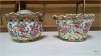 Pair Chinese Porcelain Wall Pocket Planters