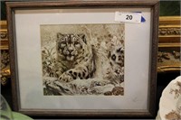 SIGNED AND NUMBERED SNOW LEOPARD PHOTOGRAPH