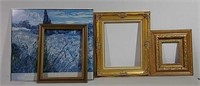 Print and three vintage frames