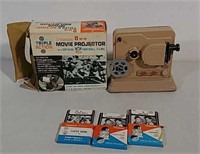 8mm movie projector with film