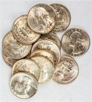 Coin 13 Brilliant Unc. 1950-S Washington Quarters