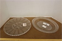 PAIR OF GLASS TRAYS