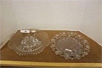 SELECTION OF GLASS TRAY AND SHALLOW BOWL