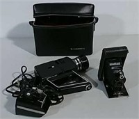 Vintage movie camera and other with bag