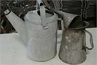 2 galvanized cans