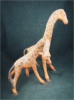 Vintage Painted Pair 17" Tall Ceramic Giraffes