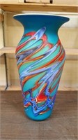 Stunning Azerbaijan Russian Glass Vase 14" Tall