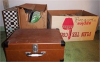 45RPM record player, several boxes