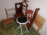 Miscellaneous lot: Costumer chair, thatched