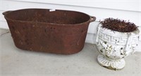 Cast iron planter 24” wide and