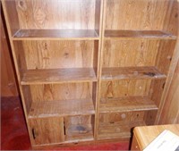 Pair of contemporary four tier bookcases