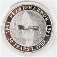 Coins Pearl Harbor 50 Years .999 Fine Silver