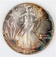 Coin 1988  American Silver Eagle Rainbow Tone
