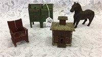 Group of 4 Cast Iron Pieces Including