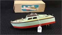 1951 Japan Wooden Model Boat  Cruiser