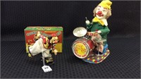 Lot of 2 Including Keywind Mechanical Clown on