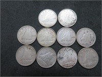 Lot of 10 Canada Dimes 80% Silver