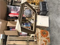 Wood clock, purse, tapes