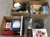 Plates, playing cards, game, pan, stem glasses