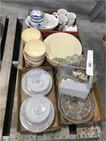Glass plates, bowls, coffee mugs