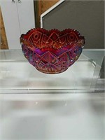 Fancy carnival glass bowl