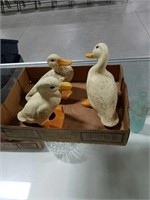 Set of 3 antique ceramic German geese