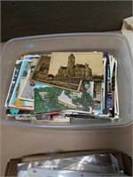 Tub of old and misc. postcards.