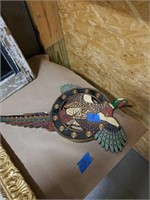 Rooster pheasant battery clock.