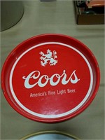 Coors beer metal serving tray