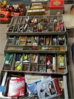 Very large Plano fishing tackle box loaded with