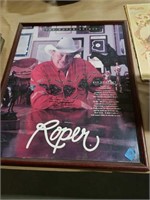 Framed & autographed Roper advertisement