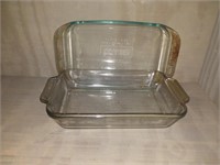Two Clear Glass Casserole Dishes, Rectangle