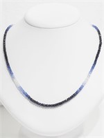 19-GC 18K White Gold Clasp Sapphire Necklace