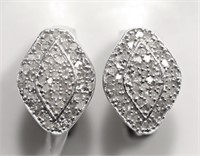 7-GC Sterling Silver 118 Diamond Earrings