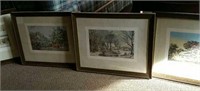Currier & Ives Farm scene pictures(4)