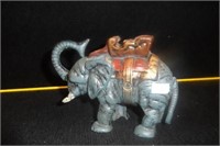 Cast Metal Mechanical Elephant Bank, Hand Painted