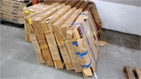 LOT OF 7 CHERRY WOOD COLOR BATH DOORS WITH FRAMES