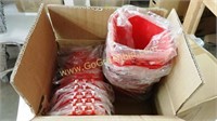 LOT OF 13 BOXES OF 12 EACH RED PLASTIC CUPS