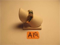 19) 14K Yellow Gold Ring w/ Emerald Princess