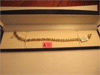 11) 10K Yellow Gold Bracelet w/ Emeralds & Diamond