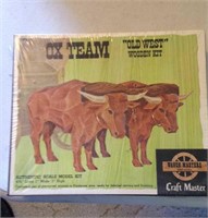 Wooden Ox Team Model, sealed Package