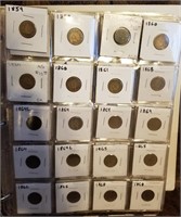 204 INDIAN HEAD PENNIES ALMOST A COMPLETE SET