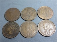 6-Canadian Pennies (1) 1895 Key Date