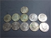 (1) 1964 Silver Kennedy Half + 10 Kennedy Halfs