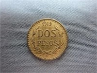 Gold Coin - 1919 Dos Pesos 1.7g