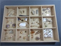 A Great Selection of Costume Jewelry w/Tray