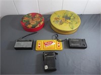 Transistor Radios & Sewing/Craft Tins