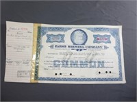 RARE-1953 Pabst 100 Shares Stock Certificate