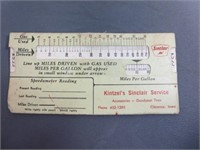 Vintage Sinclair Gas Station MPG Pocket Calculator