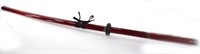 Sword - Very long, glossy cherry colored wood/hilt